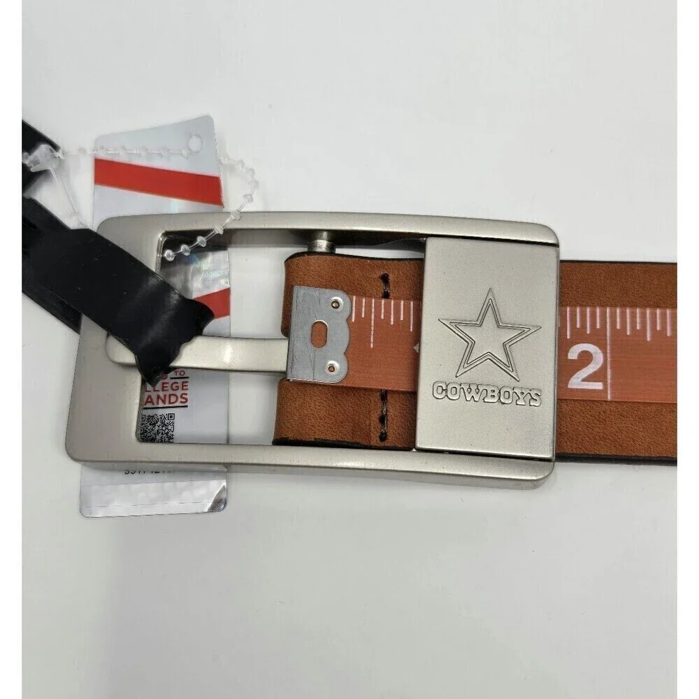 NWT NFL DALLAS COWBOYS FOOTBALL BROWN LEATHER BELT STARS EAGLES WINGS MEN 34